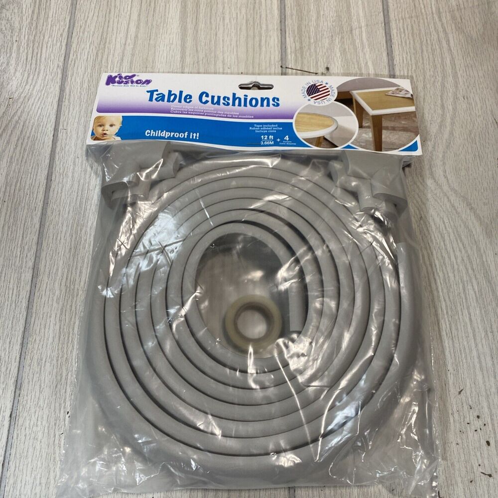 Table Cushion | Made in USA | 12 Feet + 4 Corners | Off White | Baby Proof Fu...